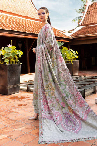 MARIA B- Embroidered Twill Linen Suit MPT-2802-A