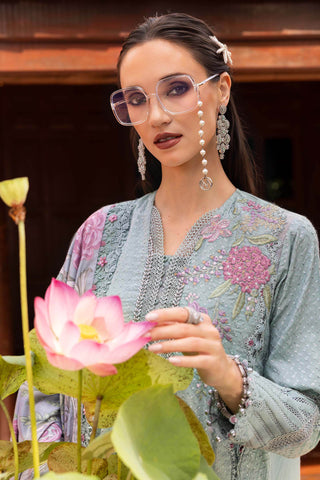 MARIA B- Embroidered Twill Linen Suit MPT-2802-A