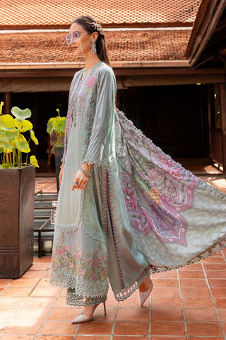 MARIA B- Embroidered Twill Linen Suit MPT-2802-A