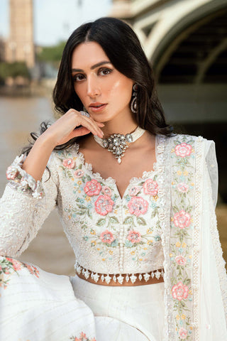 Maria B- Embroidered Raw Silk Suit
