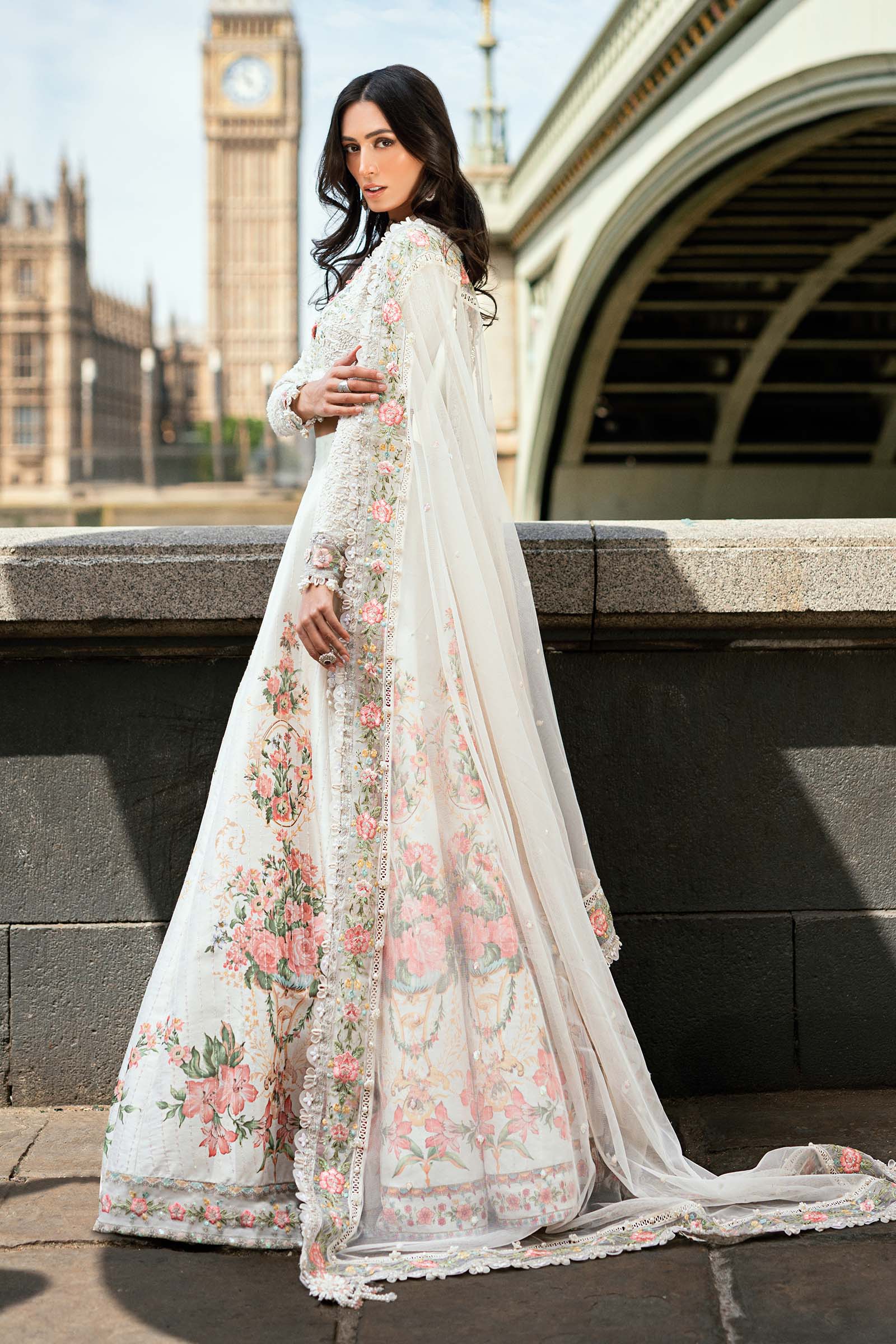 Maria B- Embroidered Raw Silk Suit