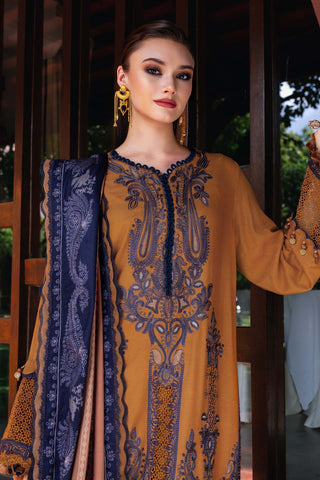 MARIA B- Embroidered Twill Linen Suit MPT-2803-A