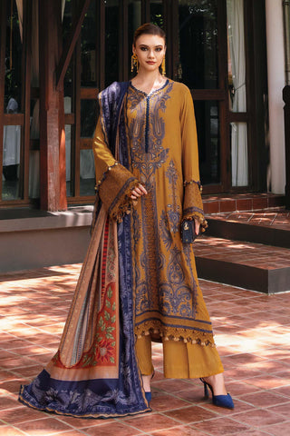 MARIA B- Embroidered Twill Linen Suit MPT-2803-A