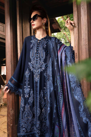MARIA B- Embroidered Twill Linen Suit MPT-2803-B