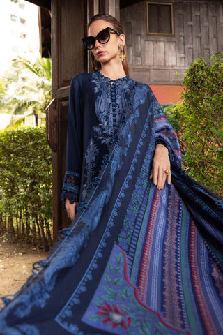 MARIA B- Embroidered Twill Linen Suit MPT-2803-B