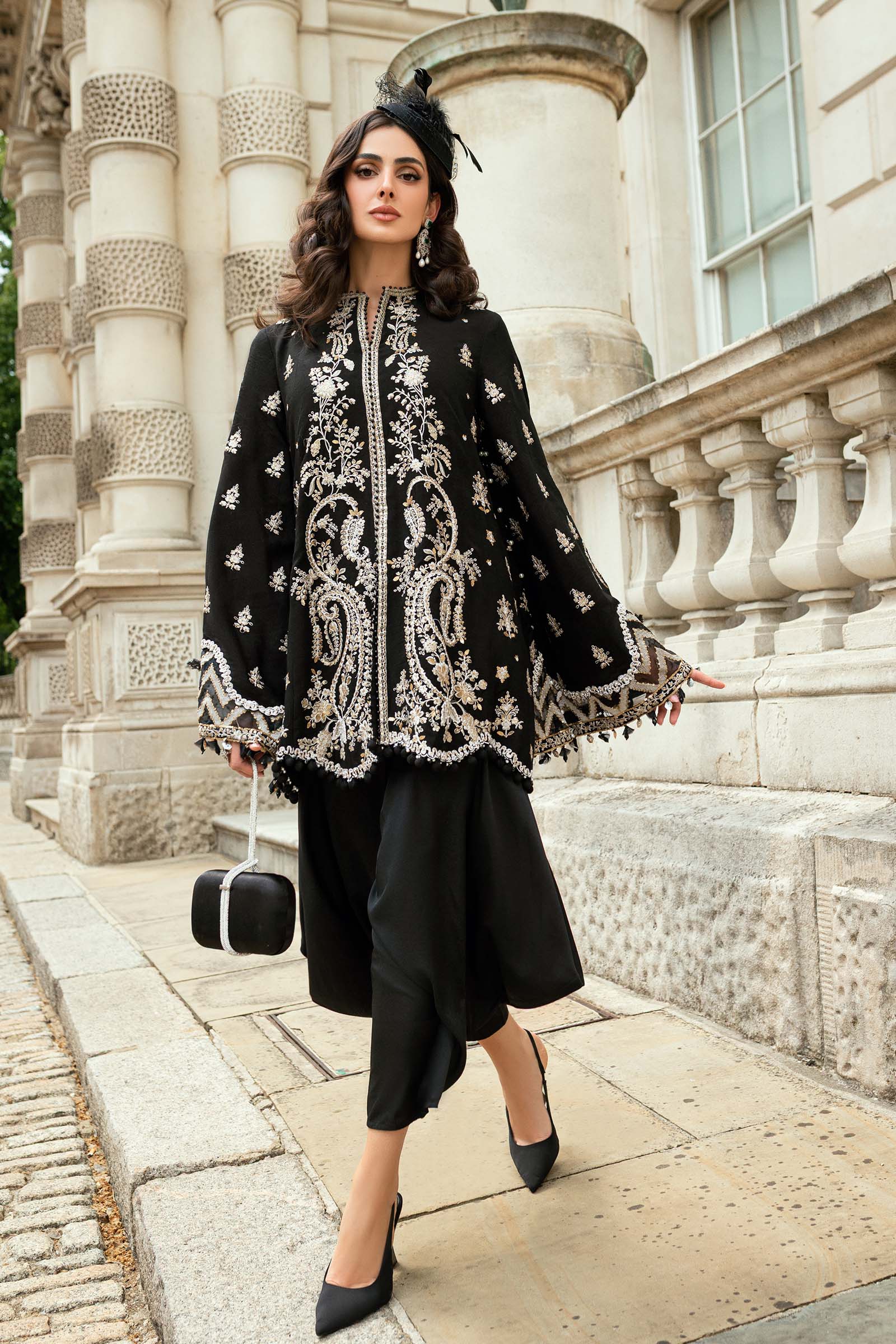 MARIA-B Embroidered Raw Silk Suit | WF-09-03