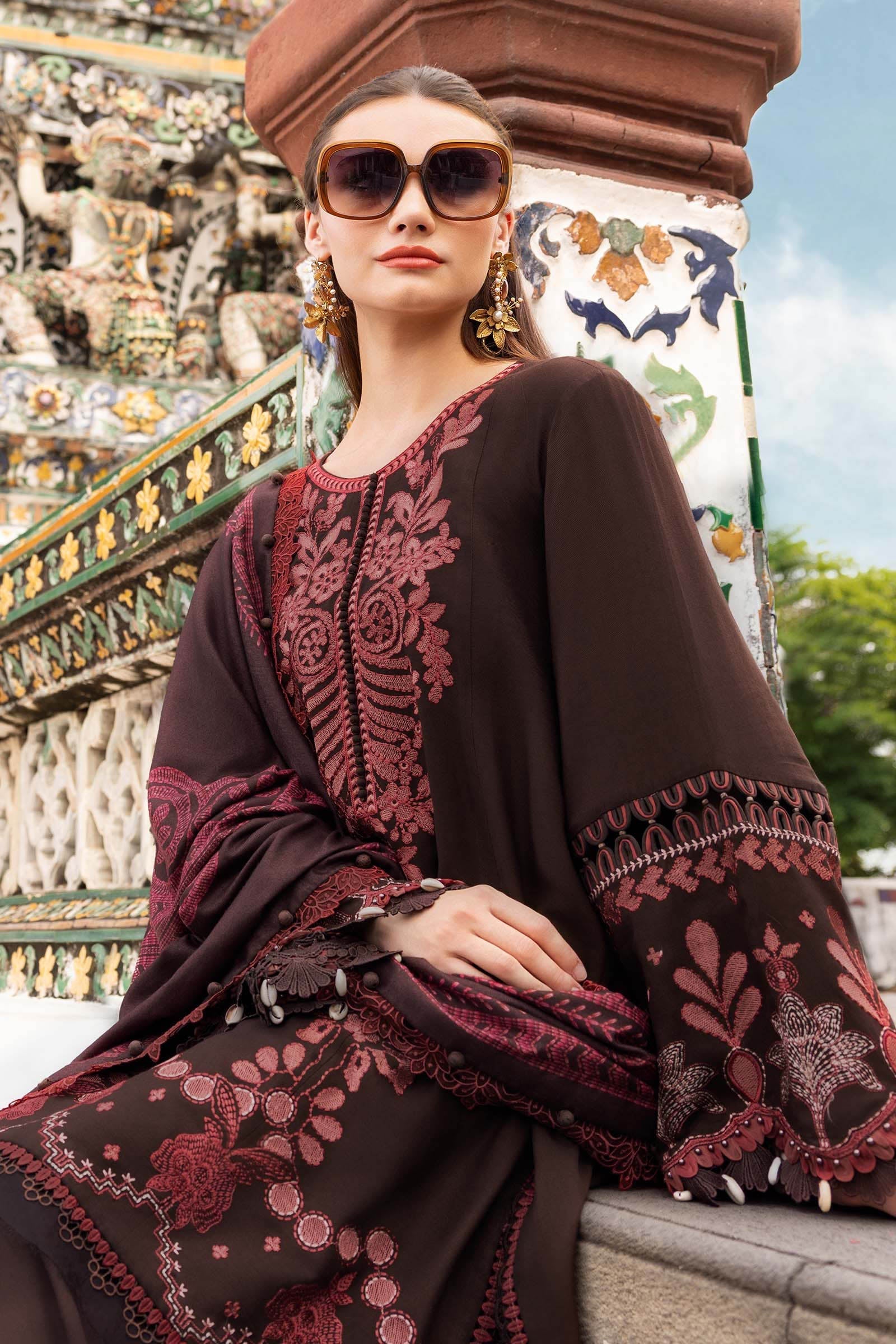 MARIA B-Embroidered Twill Linen Suit MPT-2804-A