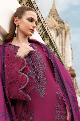 MARIA B- Embroidered Twill Linen Suit MPT-2804-B