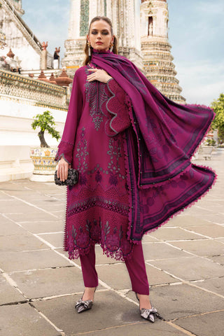 MARIA B- Embroidered Twill Linen Suit MPT-2804-B