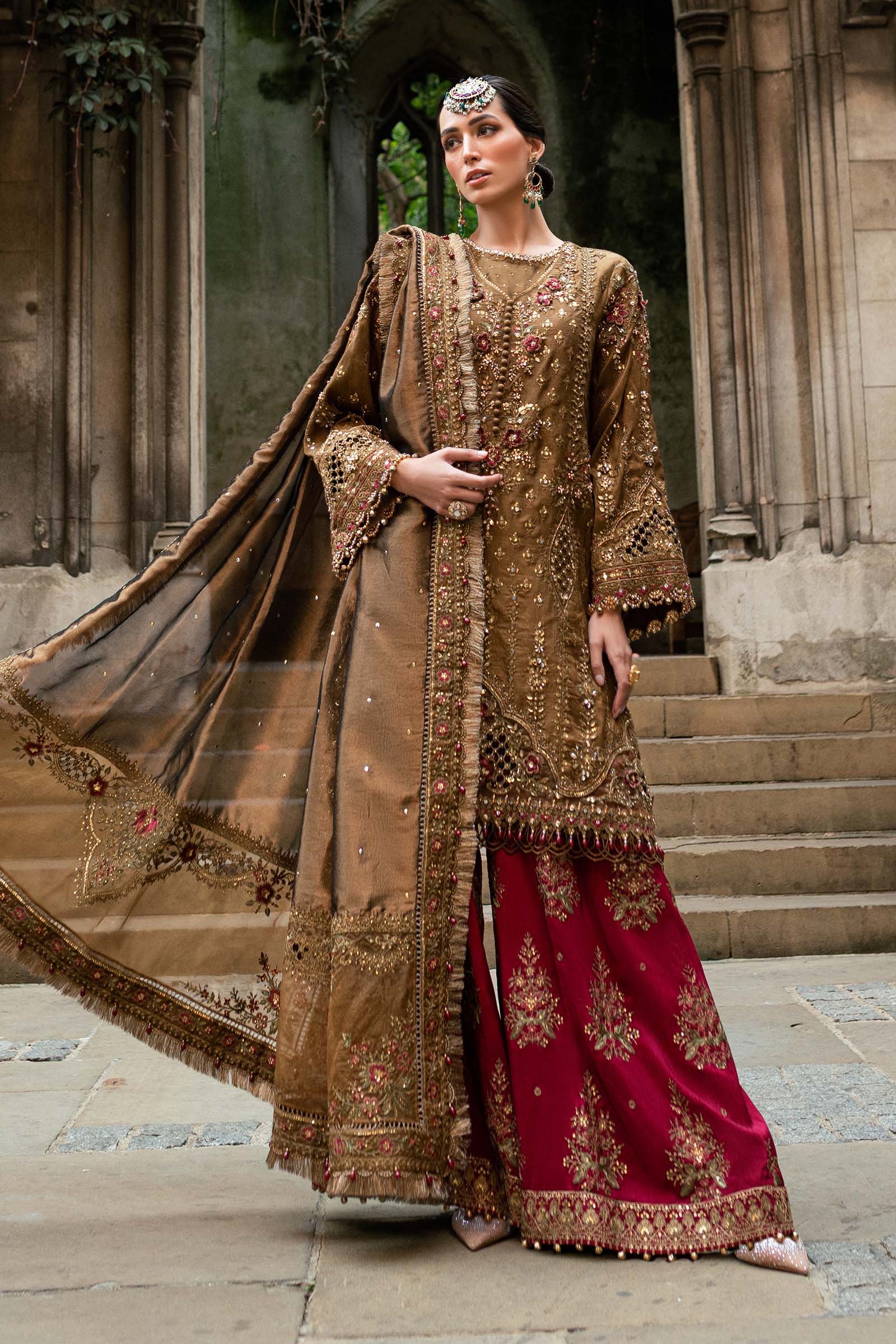 MARIA-B Embroidered Raw Silk Suit WF-09-04