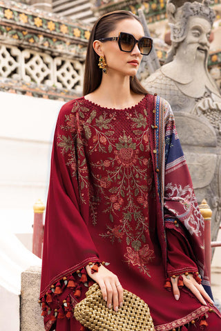 MARIA B- Embroidered Twill Linen Suit MPT-2805-A