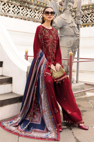 MARIA B- Embroidered Twill Linen Suit MPT-2805-A