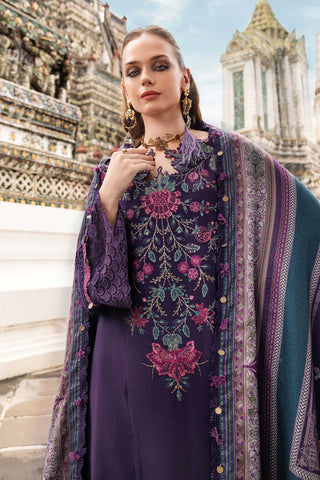 MARIA B- Embroidered Twill Linen Suit MPT-2805-B