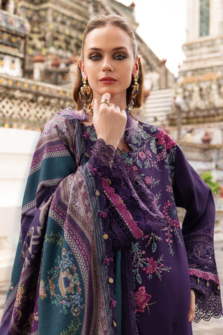 MARIA B- Embroidered Twill Linen Suit MPT-2805-B