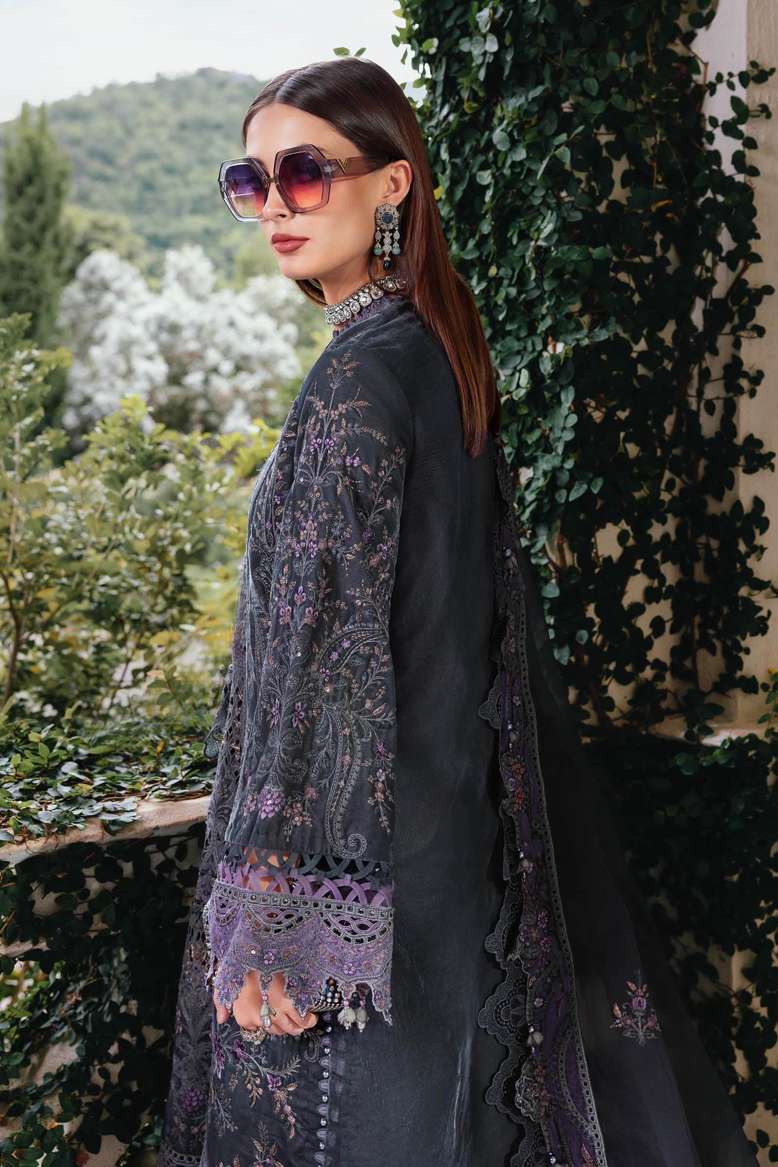 MARIA B- Embroidered Velvet Suit WL-1305