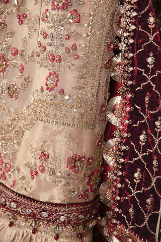Maria B BD-2905-Ivory and Maroon