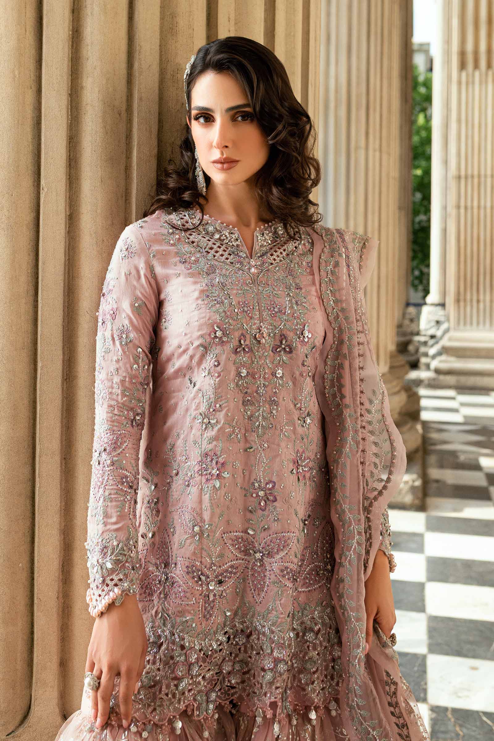 MARIA-B Embroidered Raw Silk Suit WF-09-05