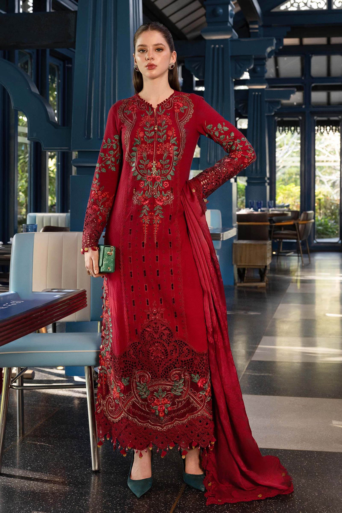MARIA B - Embroidered Jacquard Lawn Suit EL-26-05