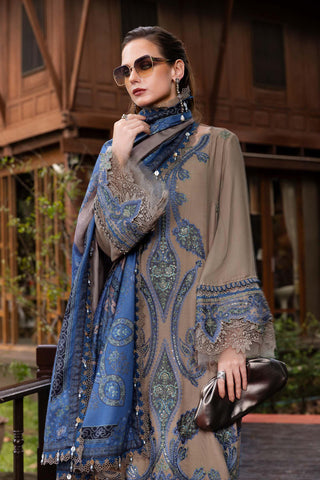 MARIA B- Embroidered Twill Linen Suit MPT-2806-A