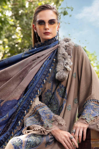 MARIA B- Embroidered Twill Linen Suit MPT-2806-A