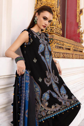 MARIA B- Embroidered Twill Linen Suit MPT-2806-B