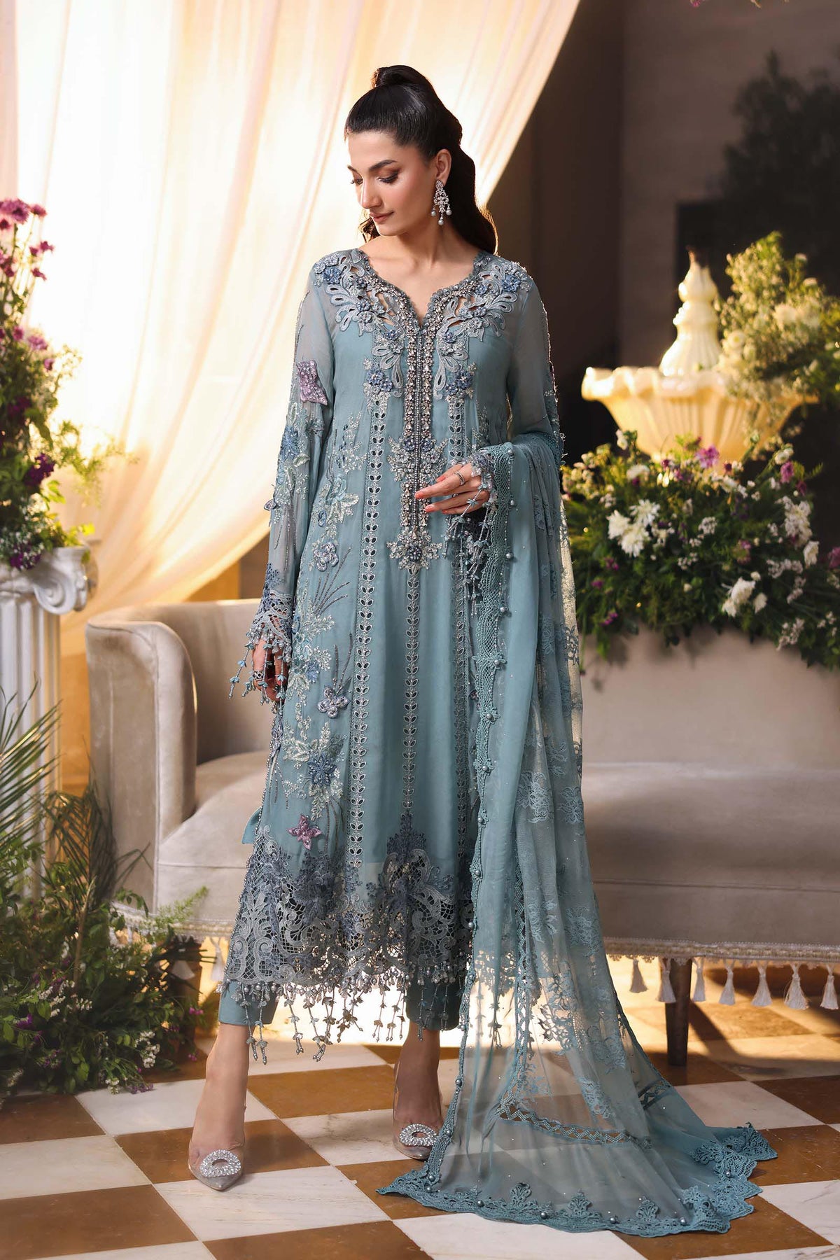 MARIA B - Embroidered Chiffon Suit MPC-26-106