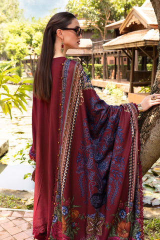 MARIA B- Embroidered Twill Linen Suit MPT-2807-A