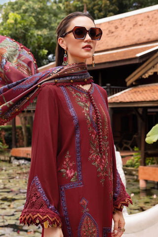MARIA B- Embroidered Twill Linen Suit MPT-2807-A