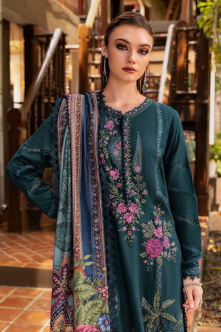MARIA B- Embroidered Twill Linen Suit MPT-2807-B