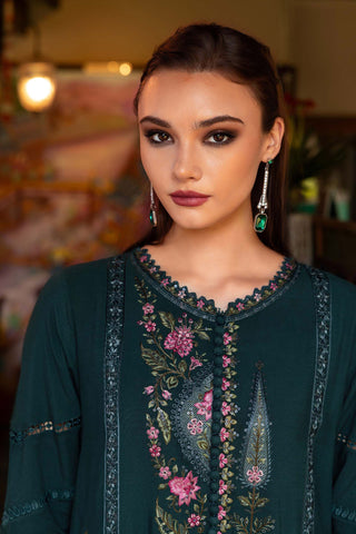 MARIA B- Embroidered Twill Linen Suit MPT-2807-B