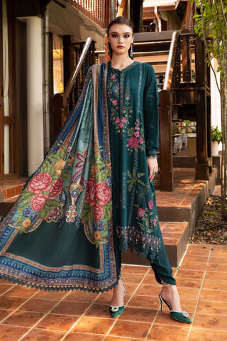 MARIA B- Embroidered Twill Linen Suit MPT-2807-B