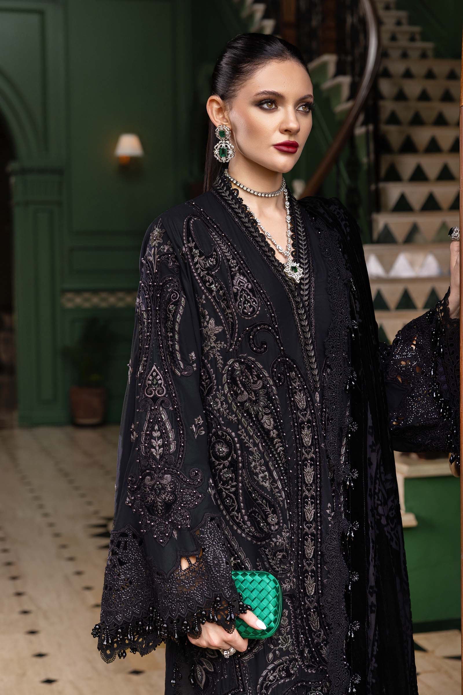 MARIA-B Embroidered Linen Suit WL-13079