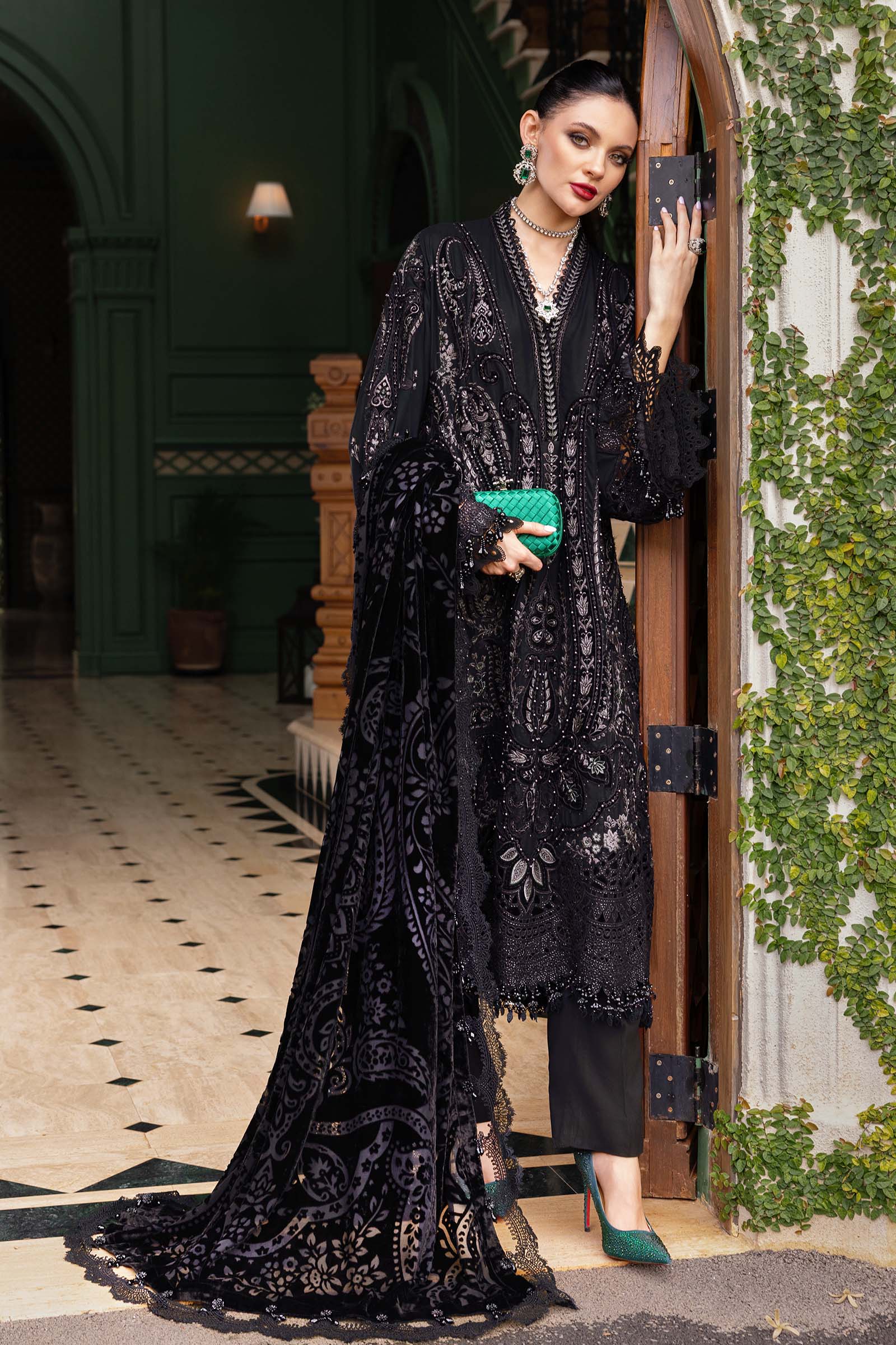 MARIA-B Embroidered Linen Suit WL-13079