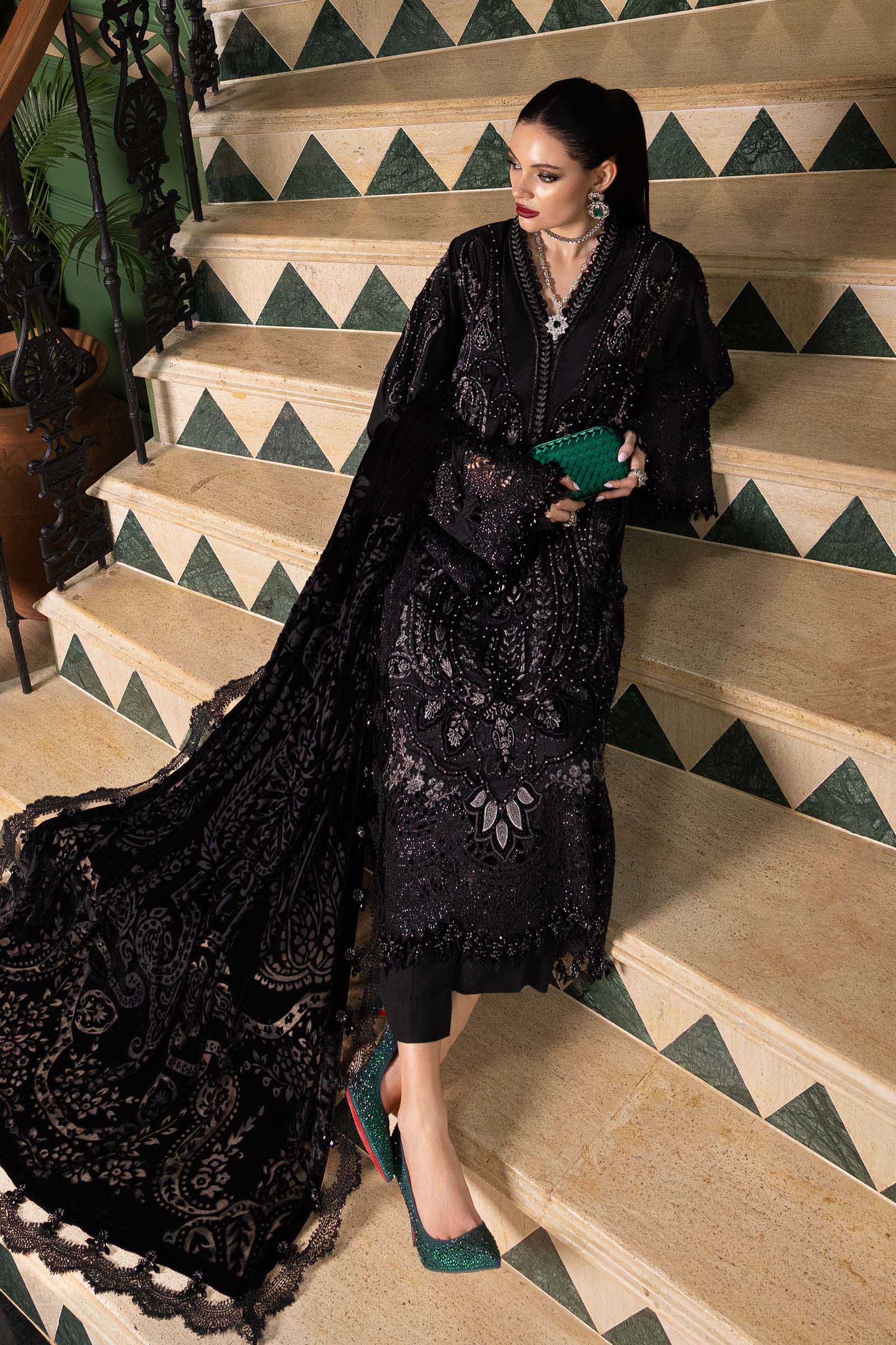 MARIA-B Embroidered Linen Suit WL-13079