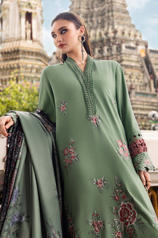 MARIA B- Embroidered Twill Linen Suit MPT-2808-A