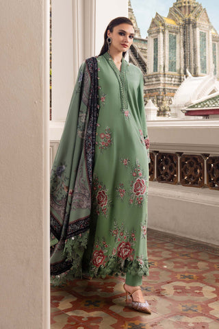 MARIA B- Embroidered Twill Linen Suit MPT-2808-A