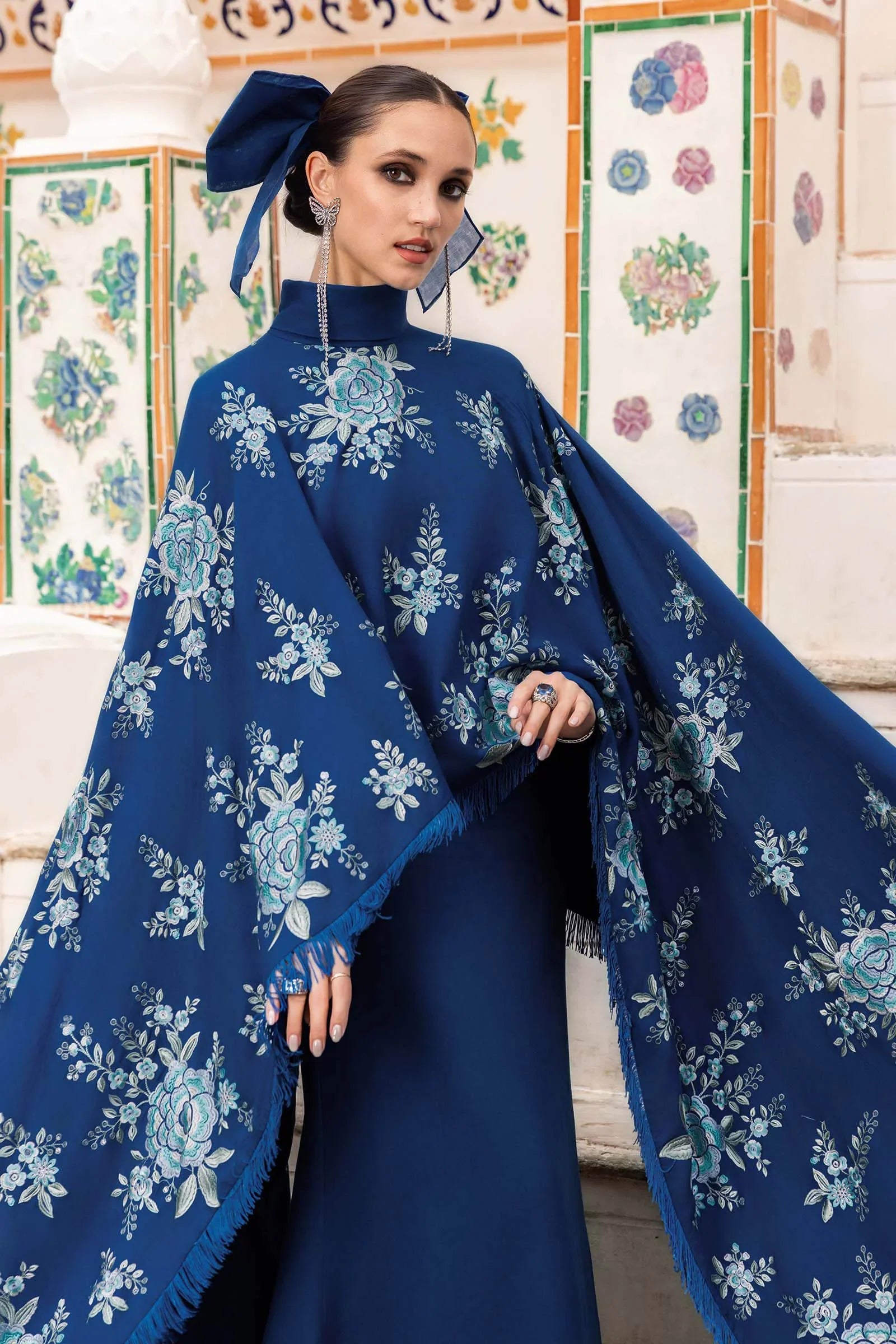 MARIA B- Embroidered Twill Linen Suit MPT-2808-B