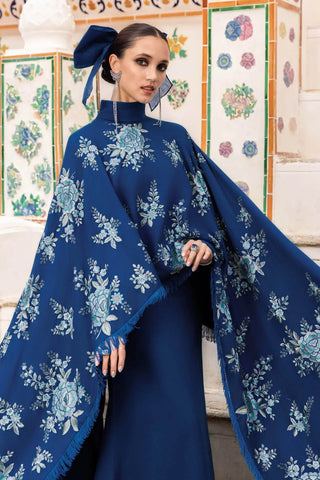 MARIA B- Embroidered Twill Linen Suit MPT-2808-B