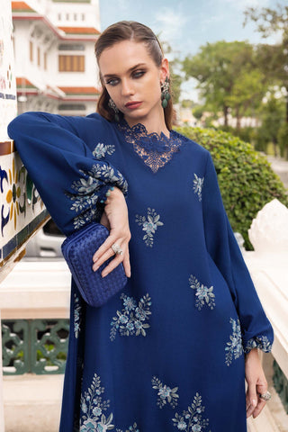 MARIA B- Embroidered Twill Linen Suit MPT-2808-B