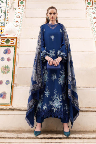 MARIA B- Embroidered Twill Linen Suit MPT-2808-B