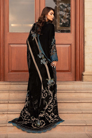 Maria b velvet luxe (DL-1208) Black and Teal