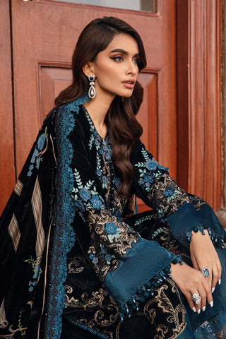 Maria b velvet luxe (DL-1208) Black and Teal