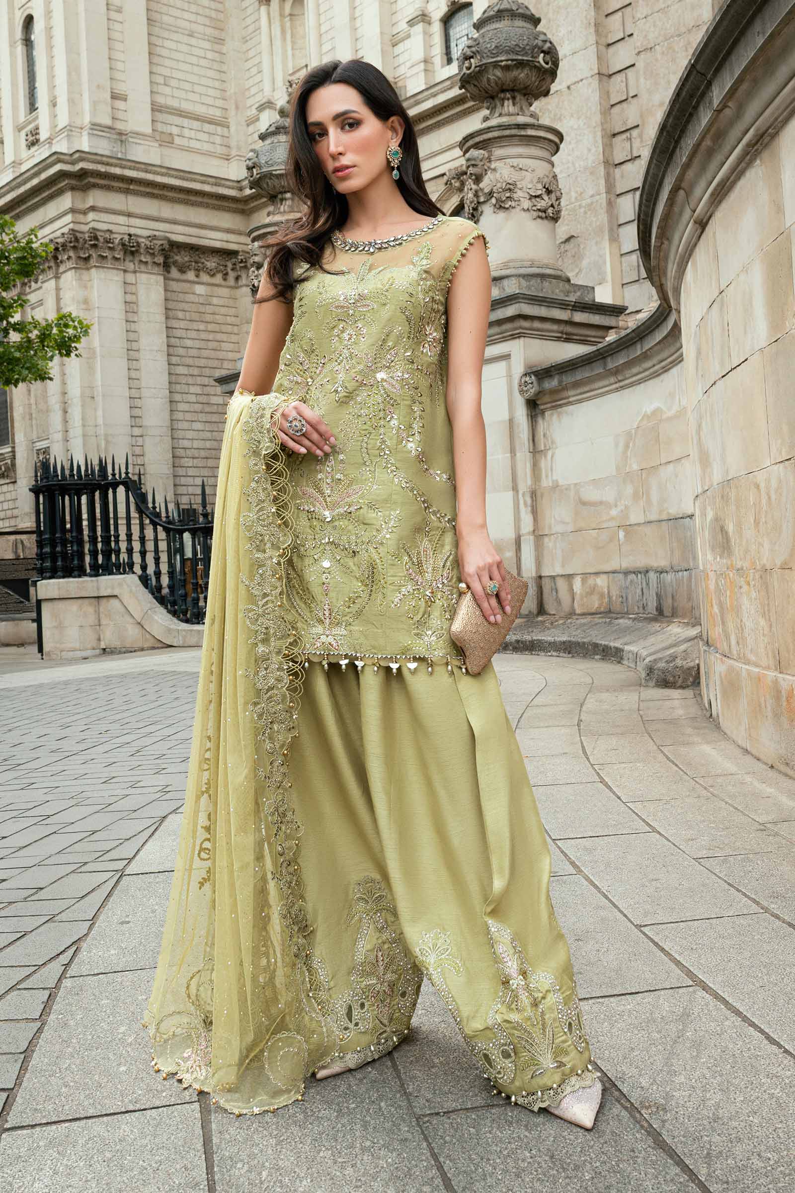 MARIA-B Embroidered Raw Silk Suit WF-09-08