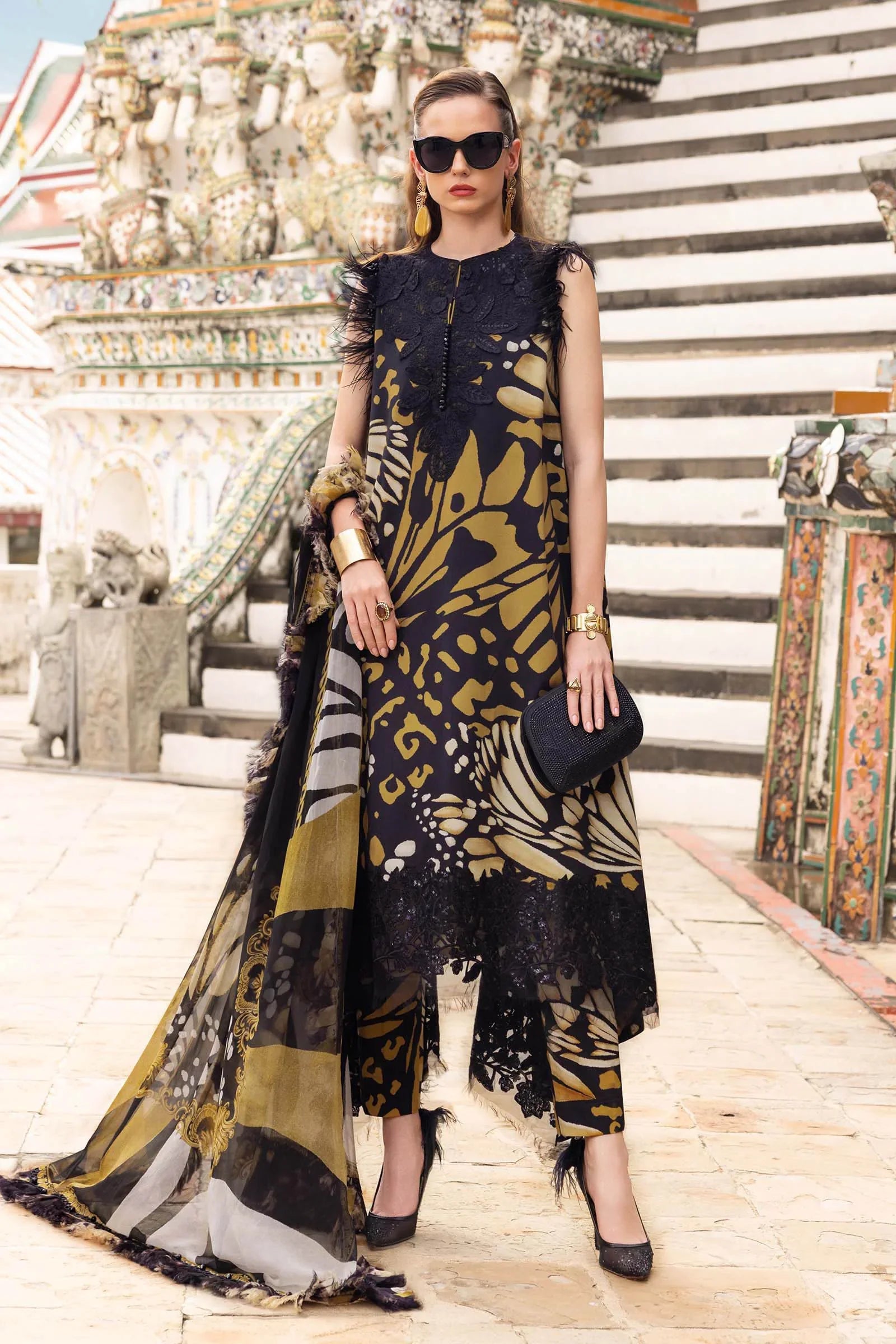 MARIA B- Embroidered Linen Suit MPT-2809-B