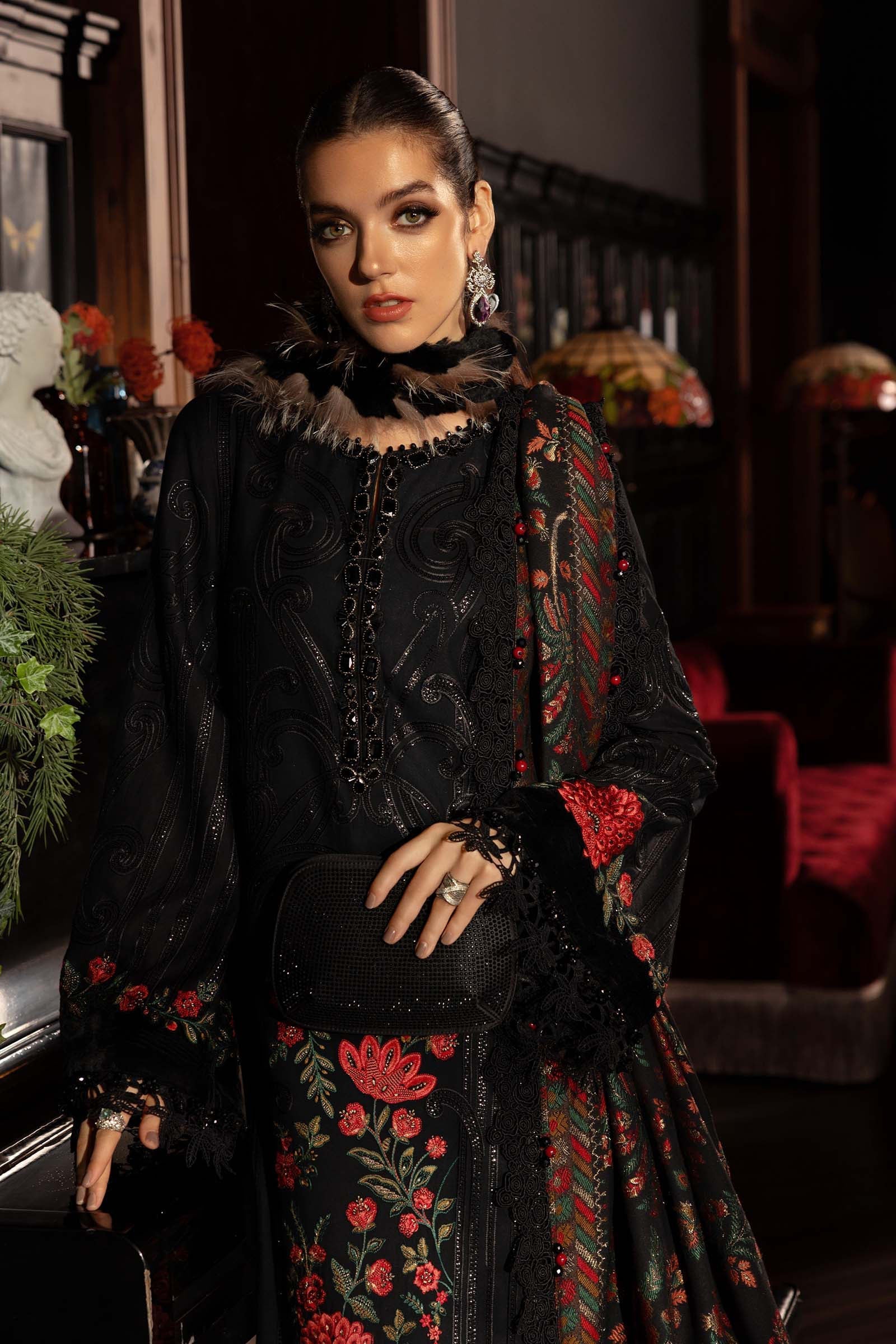 MARIA B- Embroidered Linen Suit WL-1309
