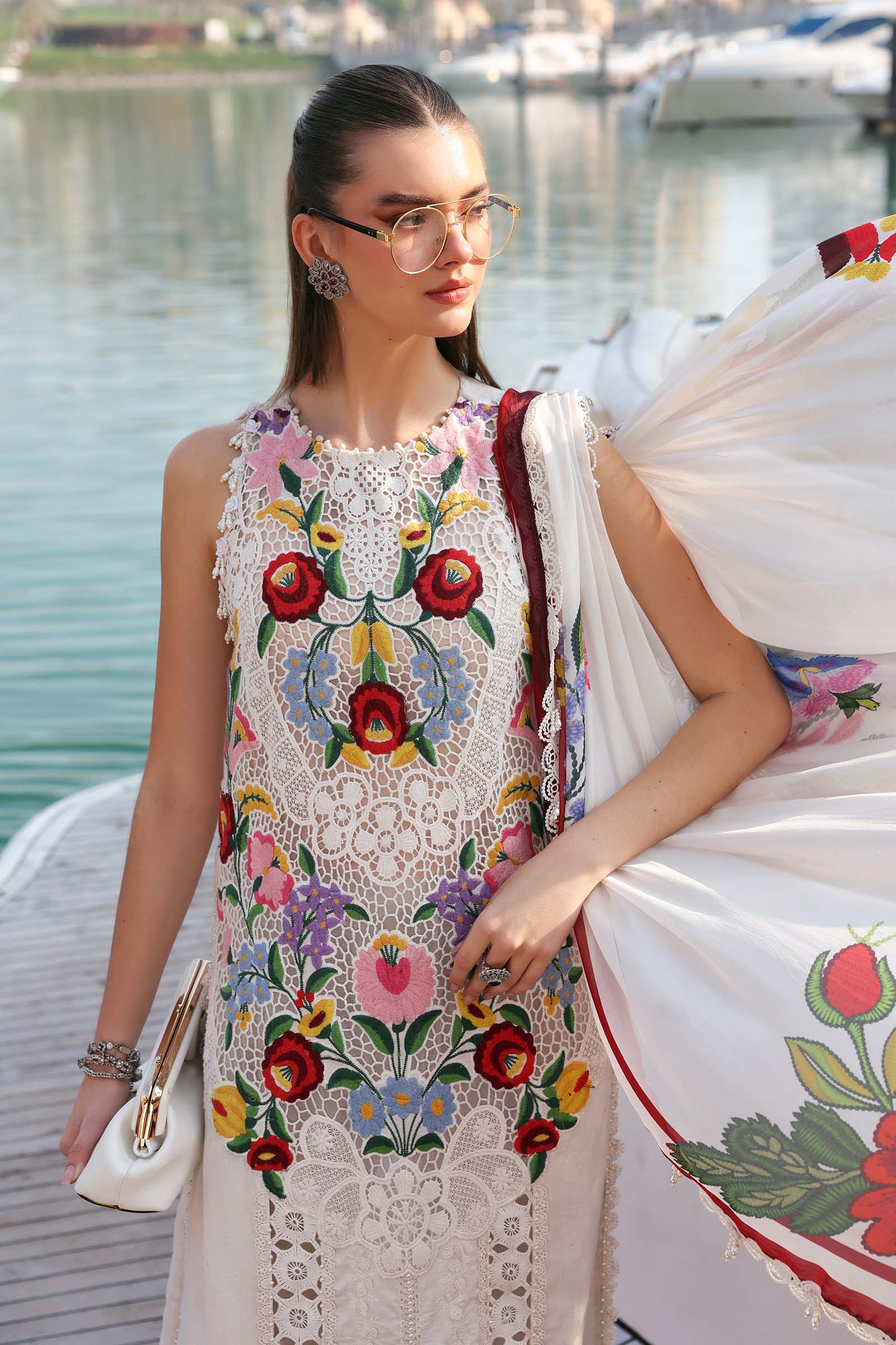 MARIA B - Embroidered Jacquard Lawn Suit D-2610-A
