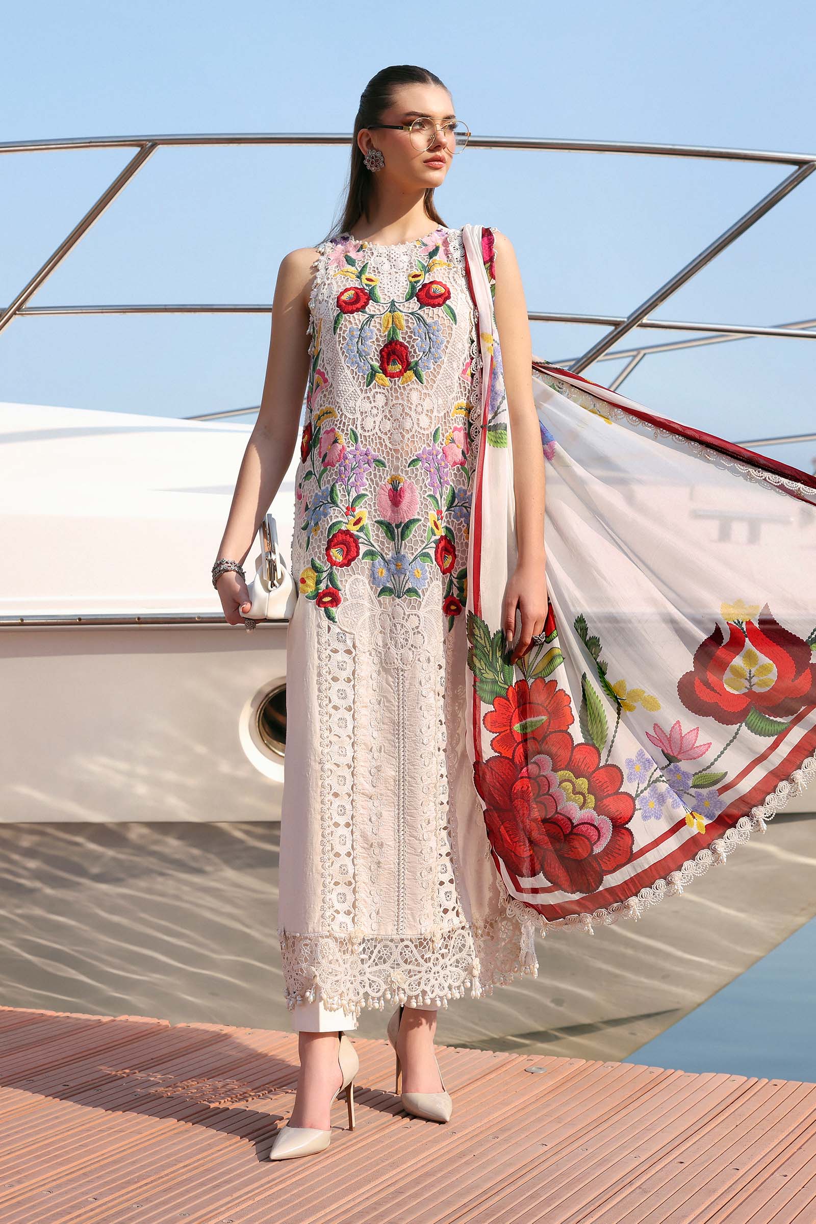 MARIA B - Embroidered Jacquard Lawn Suit D-2610-A