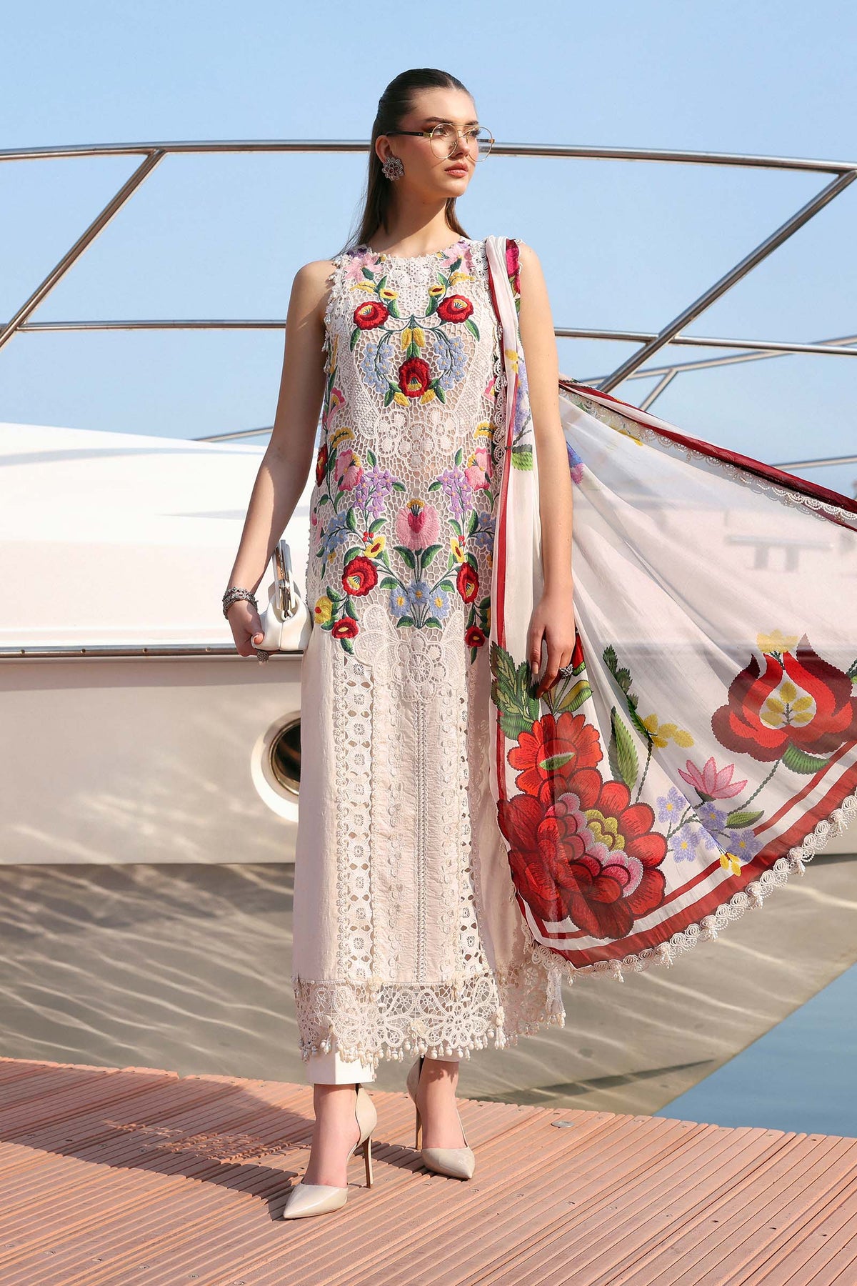 MARIA B - Embroidered Jacquard Lawn Suit D-2610-A