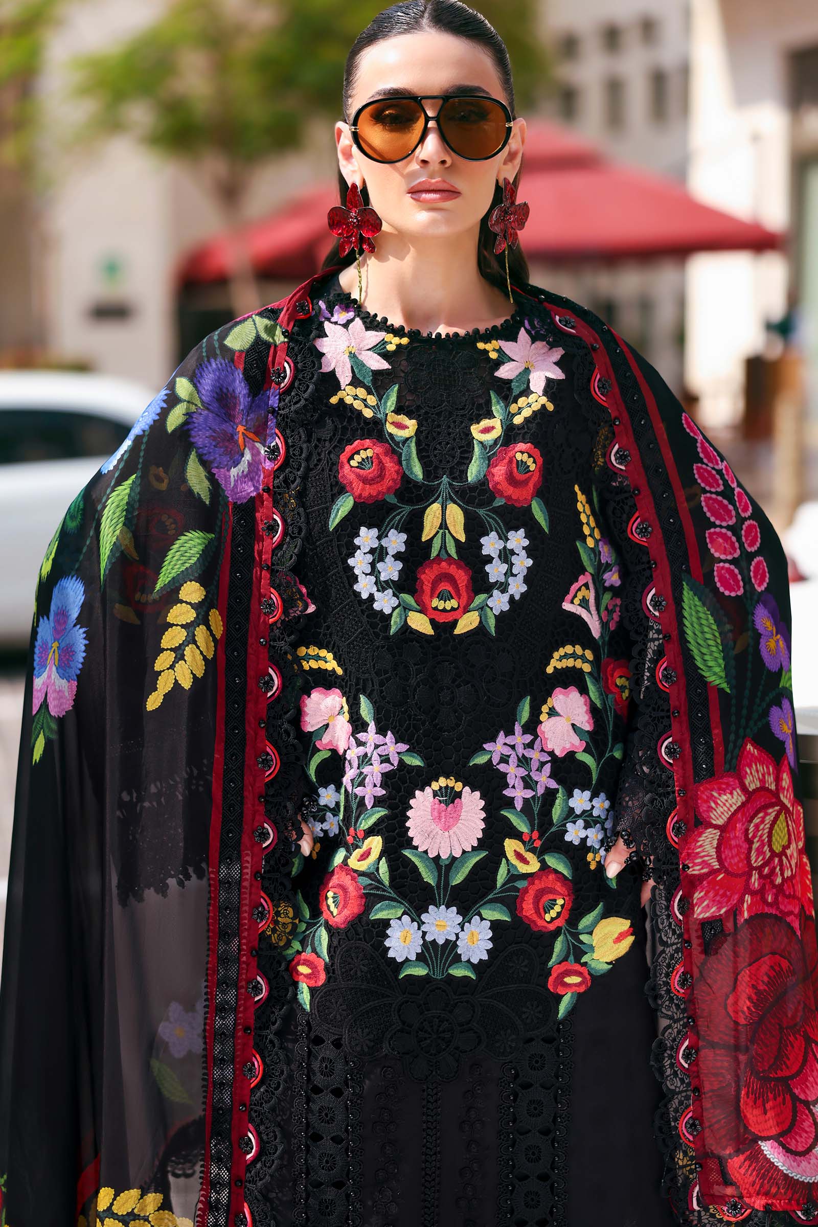 MARIA B - Embroidered Jacquard Lawn Suit D-2610-B