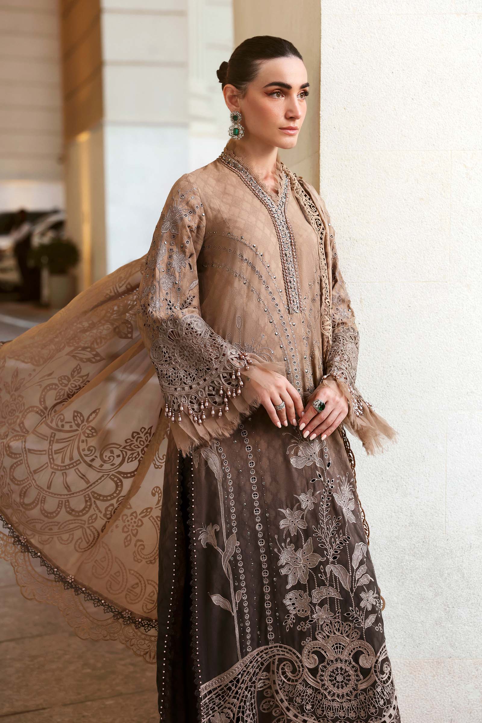MARIA B - Embroidered Jacquard Lawn Suit D-2601-A